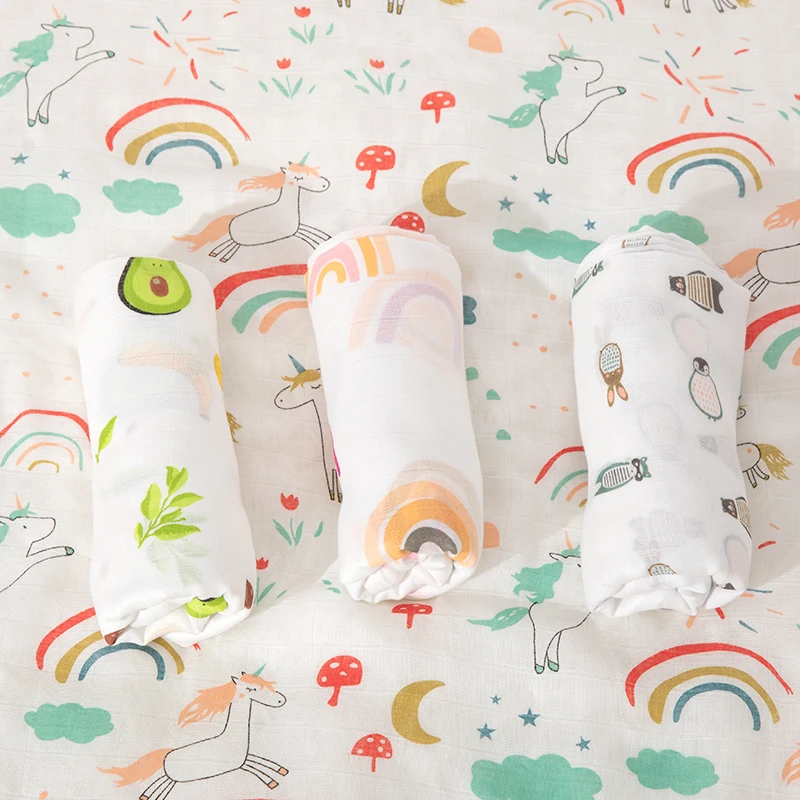 

1pcs Fashion 120x110cm Bamboo Cotton Baby Muslin Swaddle Blanket Cute Kawaii Soft Print Baby Towel Wrap