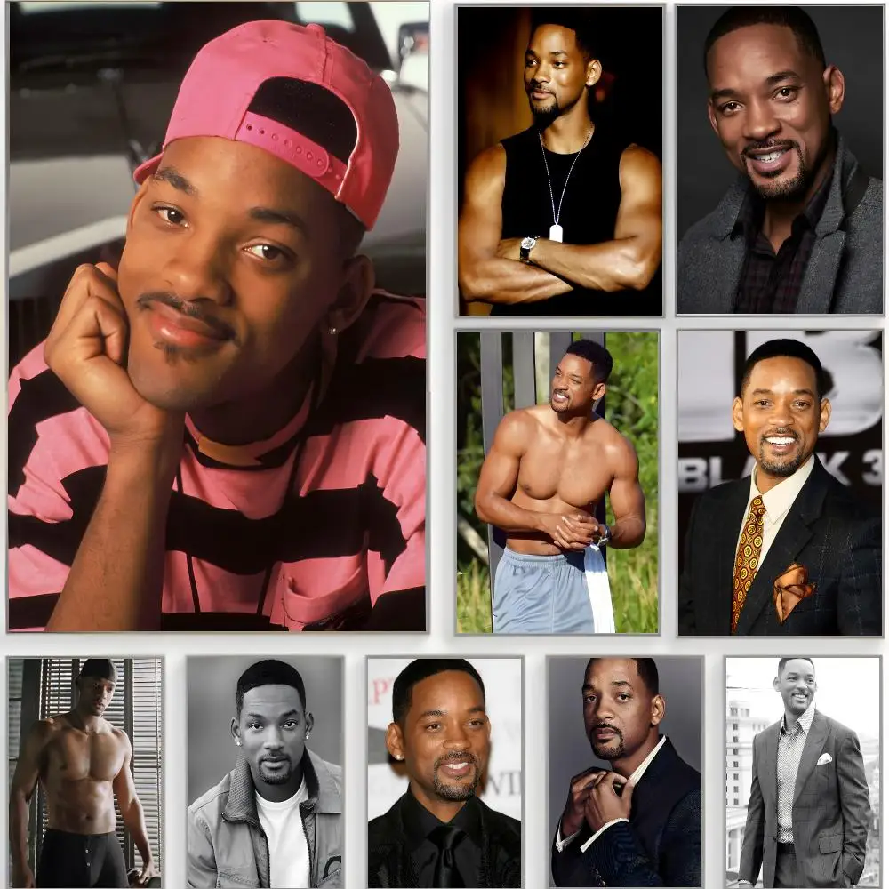 charming actor w-will smith Poster Classic Wall Art  Home Decor  Peel and Stick Unframed
