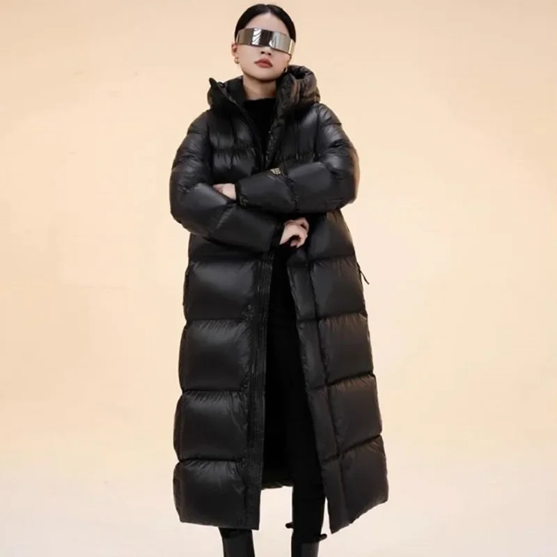 

2023 New Women Down Jacket Winter Coat Female Extended Version Parkas Thick Warm Outwear Hooded Versatile Leisure Time Overcoat