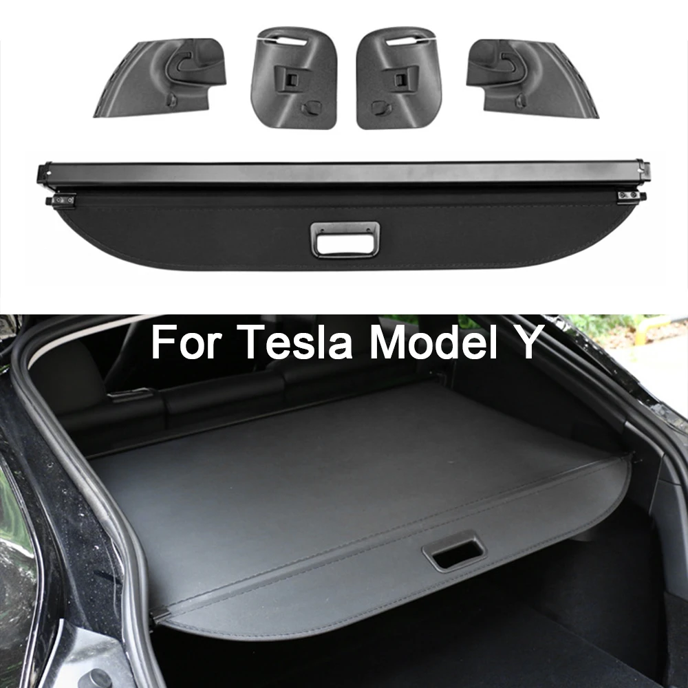 

Rear Trunk Rack Cargo Cover Curtain Luggage Carrier Security Shield Retractable Partition Privacy for Tesla Model Y Accessories