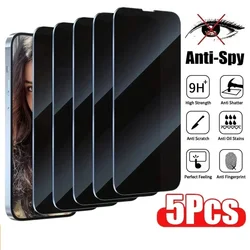 1-5Pcs Privacy Screen Protector for iPhone 13 14 12 11 15 16 17 Pro Max Mini Anti-spy Glass for IPhone 16 Pro Max X XR XS MAX