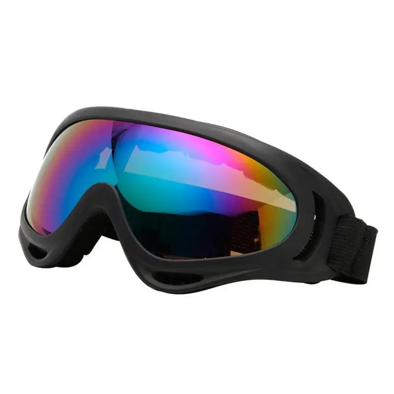 Adults Ski Goggles Imitation Splash Riding Outdoor Sports Eyes X400 Goggles Windproof Sand Cycling Glasses Anti-fog Black Frame