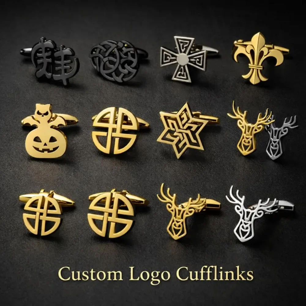 Custom men's logo cufflinks, personalized company logo cufflinks, corporate gifts, groomsmen cufflinks, groom wedding gifts