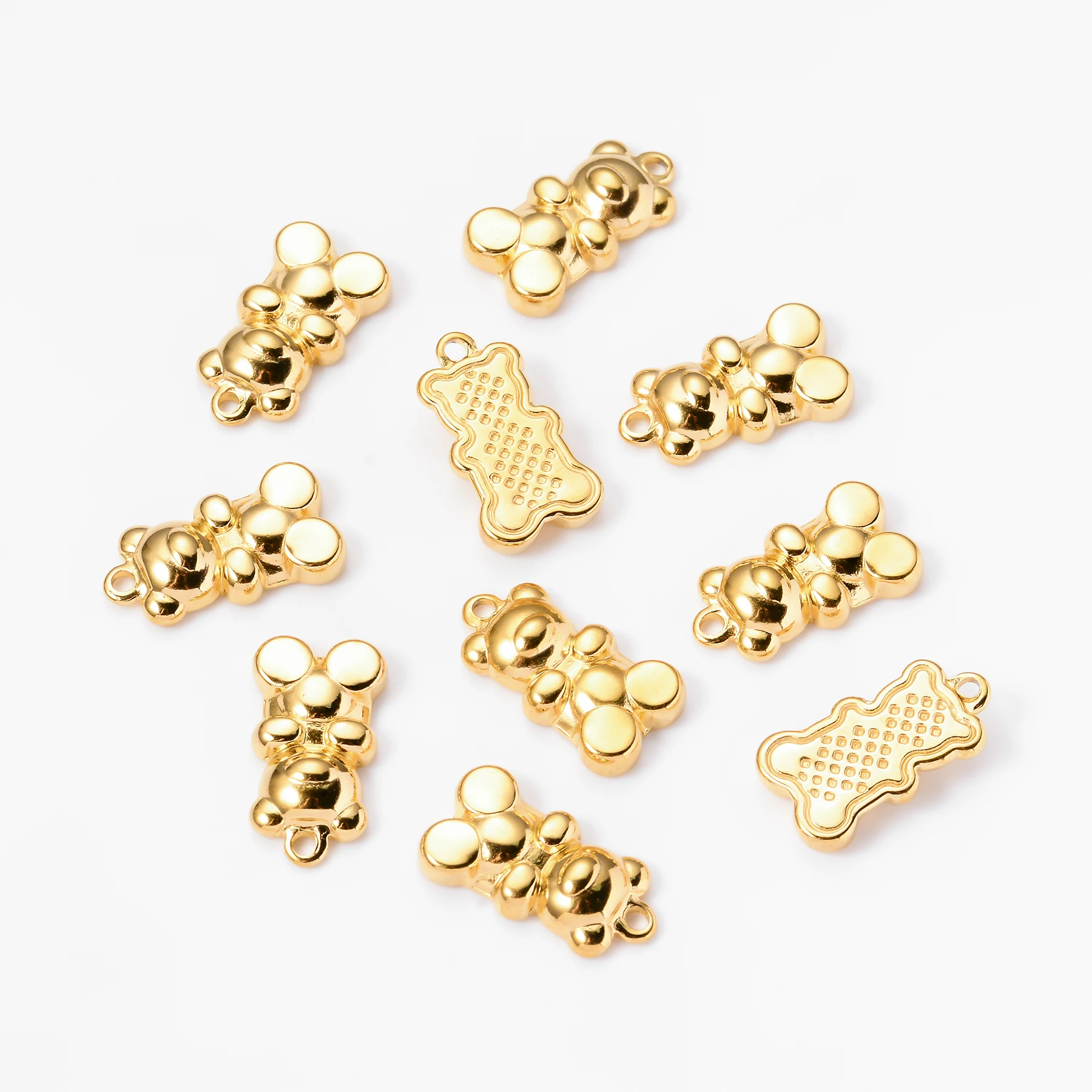 دلايات حيوانات لطيفة ، فولاذ مقاوم للصدأ ، دلايات مطلية بالذهب عيار 18 قيراط ، لوازم صناعة يدوية ، إكسسوارات القلادات والأقراط ، 2 *