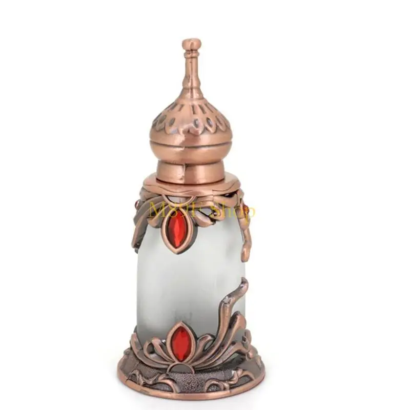 

M89F Vintage Glass Essential Oil Bottle for Perfumes Dispenser Storage Bottles Vintage Empty Artificial Refillable Jar 15ml