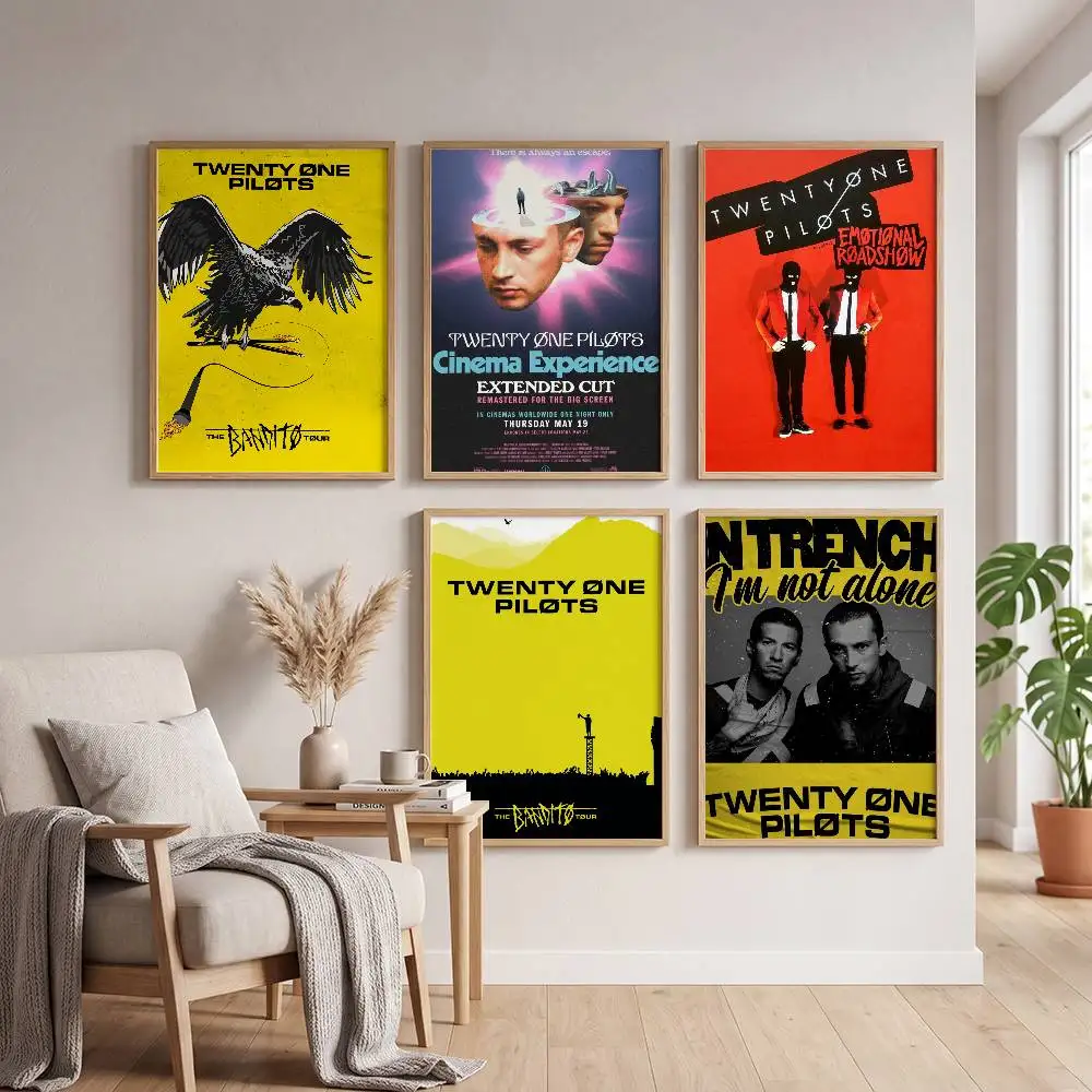 Twenty One Pilots Self-adhesive Art Poster Self-adhesive Art Waterproof Paper Sticker Coffee House Bar Room Wall Decor