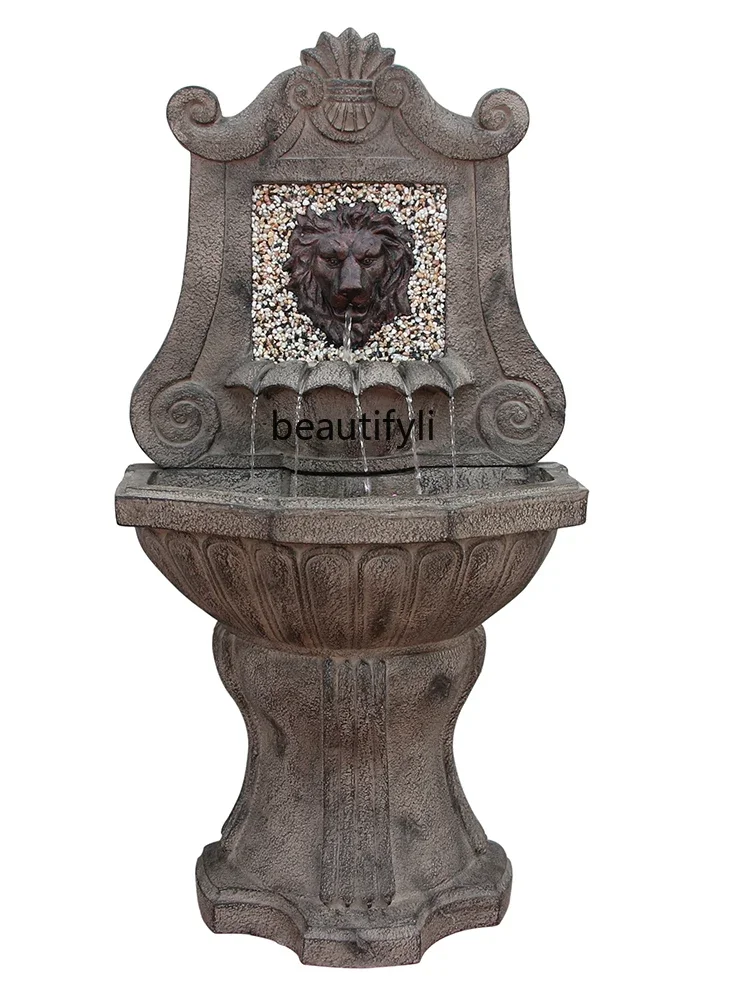 

Courtyard European-Style Lion's Head Fountain Villa Garden Outdoor Pool Water Landscape Flowing Water Decoration Ornaments