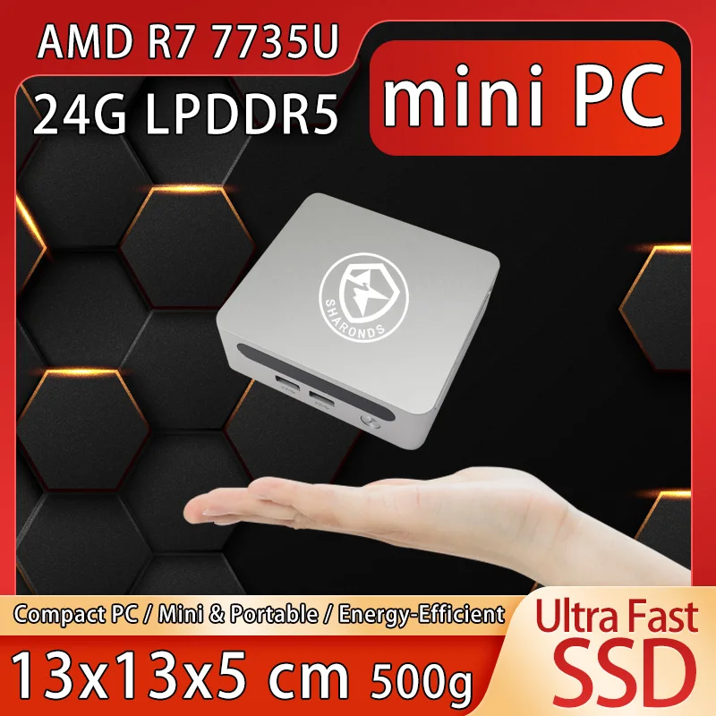 Маленький компьютер AMD Ryzen7 7735U