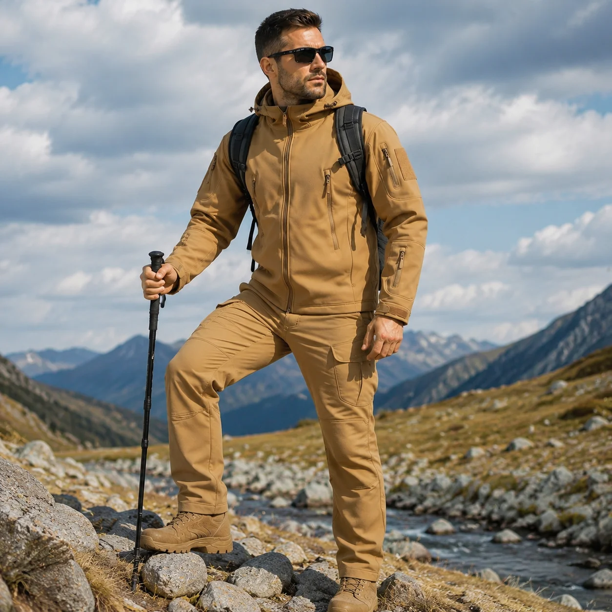 Chaquetas Tácticas de Invierno para Hombre, Forradas en Felpa, Tipo Piel de Tiburón, para Actividades al Aire Libre, Camping, Senderismo, Caza, Escalada Militar, con Capucha