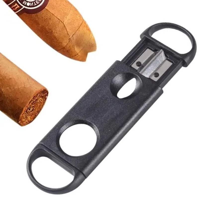 Cortador de Cigarros Portátil de Acero Inoxidable, Cuchilla en Forma de V, Abreagujeros, Herramienta de Corte para Cigarros, Accesorios de Doble Uso