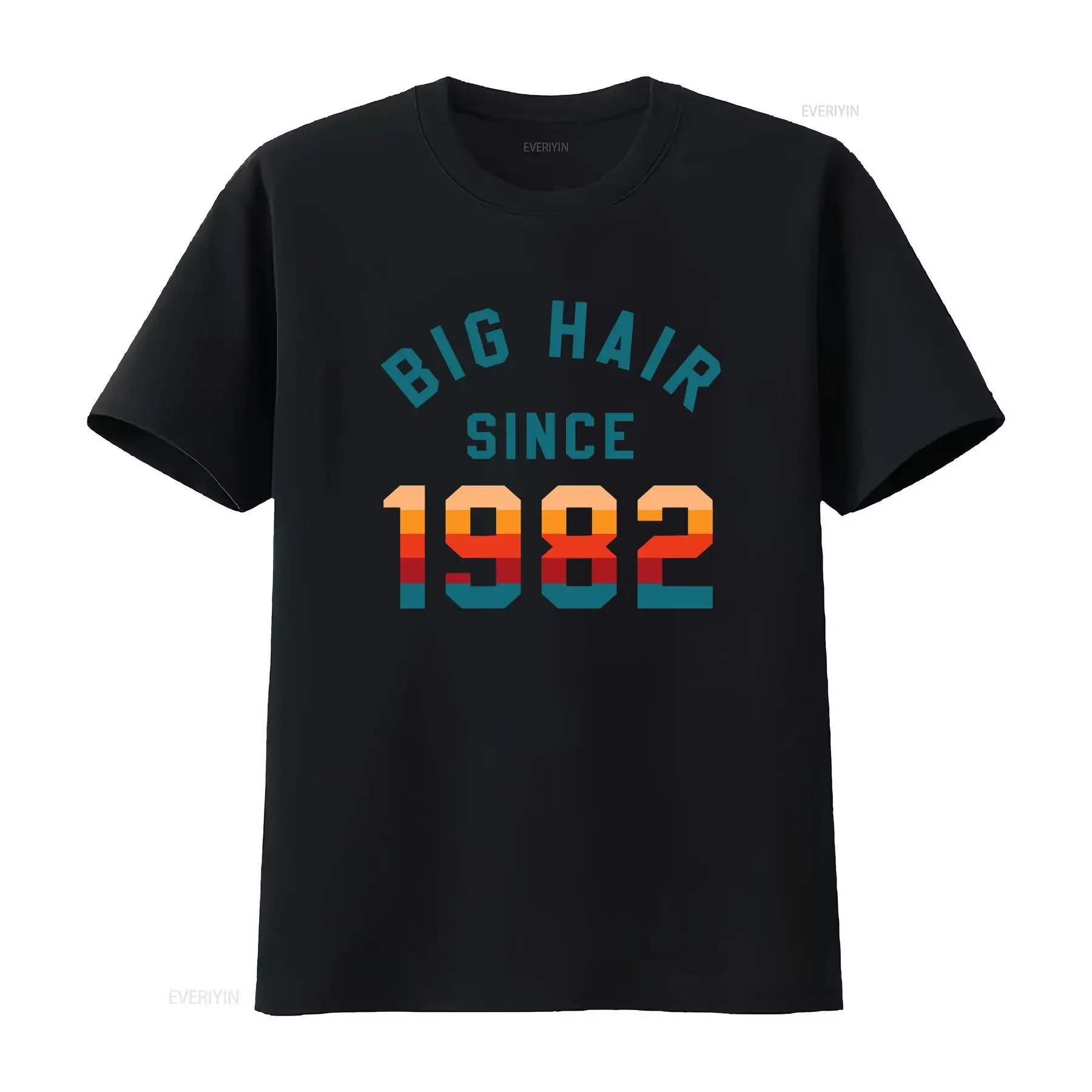 Big Hair Since 1982 Love The 80's 1980's T Shirt Party Birthday Women's vintage Washed Comfortable Breathable fashion Casual