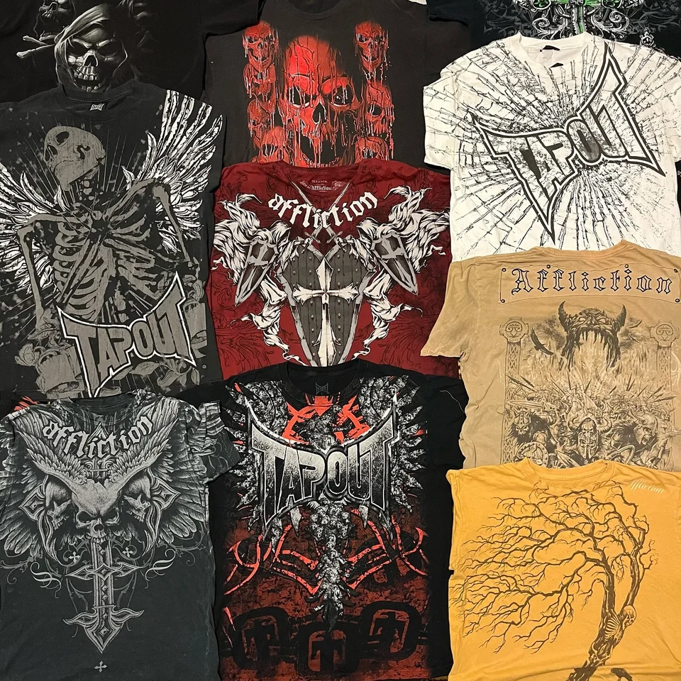 Affliction Street Fashion Cotton Pattern Printing Y2K Short