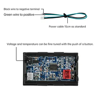 DC4-28V -40~120℃ 數位電壓表溫度計,0.28吋LED顯示屏,附1米NTC 10K溫度探頭,適用於汽車、摩托車,5V/12V/24V 12 最佳銷售 12V顯示屏 - №12