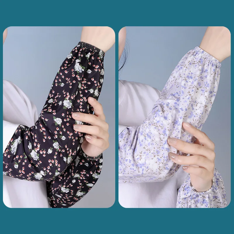 Gardening Arm Sleeves for Women Summer Ditsy Floral Cooling Vintage Loose Fit Elastic Cuff Breathable Driving Flower Sun Sleeves