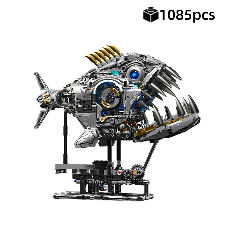 

Creative Ocean Animal Building Blocks Set for Boys Girls Mechanical Piranha Linkage MOC Educational Toy STEM Assembly Bricks