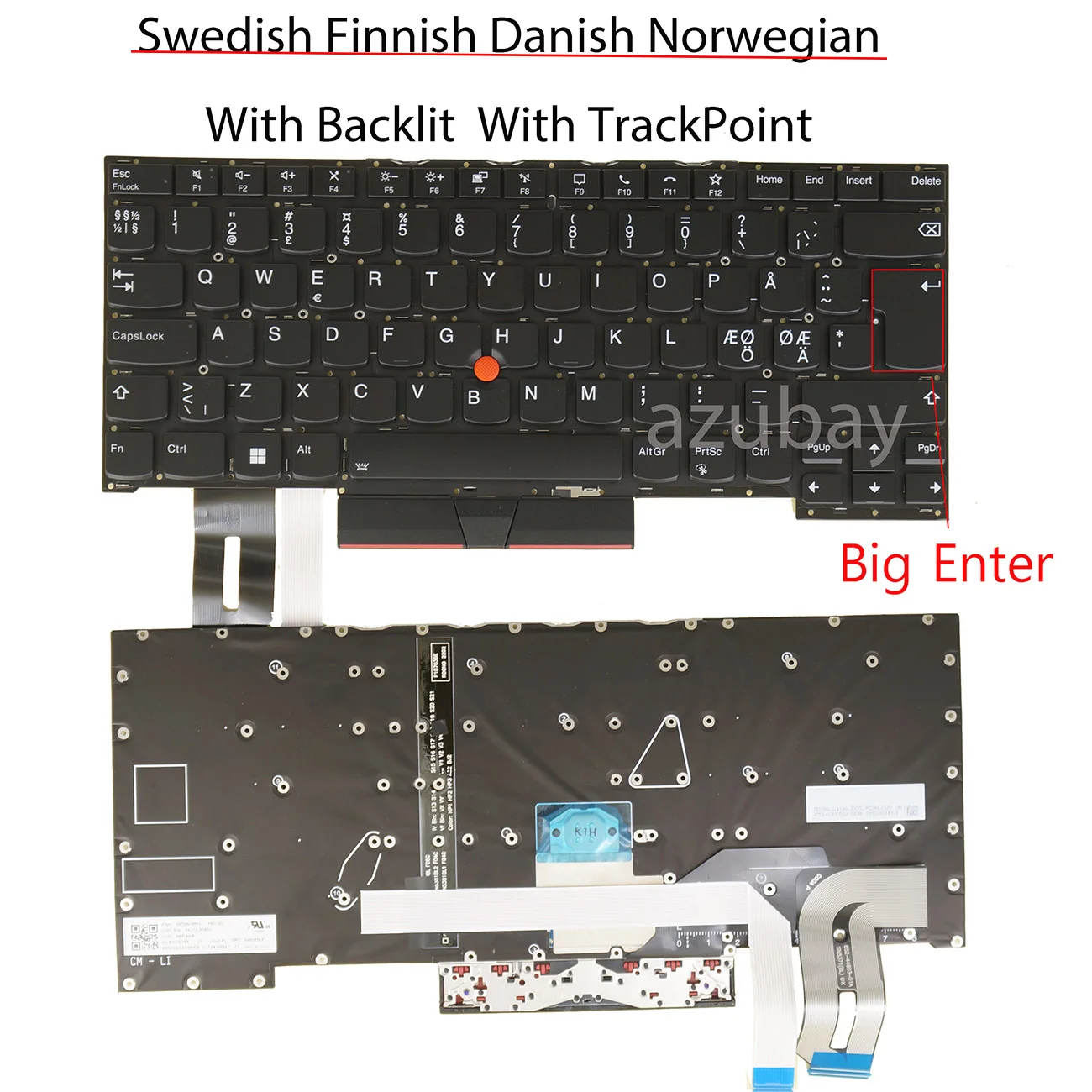 

Nordic Keyboard For ThinkPad 5N20X70331 5N20X68853 5N20V44200 5N20V43768 5N20V43912 5N20V44056 5N21B08385 5N21B08348 Backlit