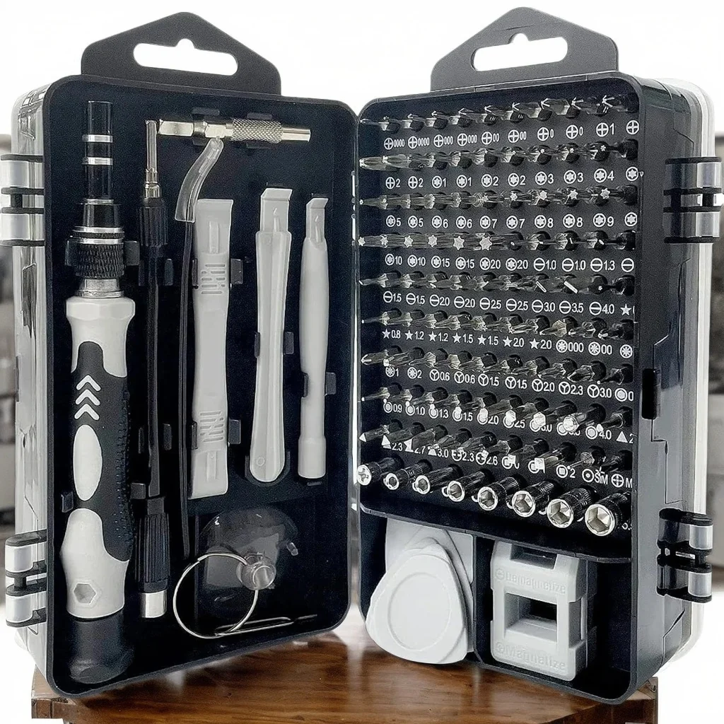 

Набор прецизионных магнитных отверток 115-в-1 — набор инструментов для ремонта электроники с чехлом для iPhone, ПК и бытовых устройств