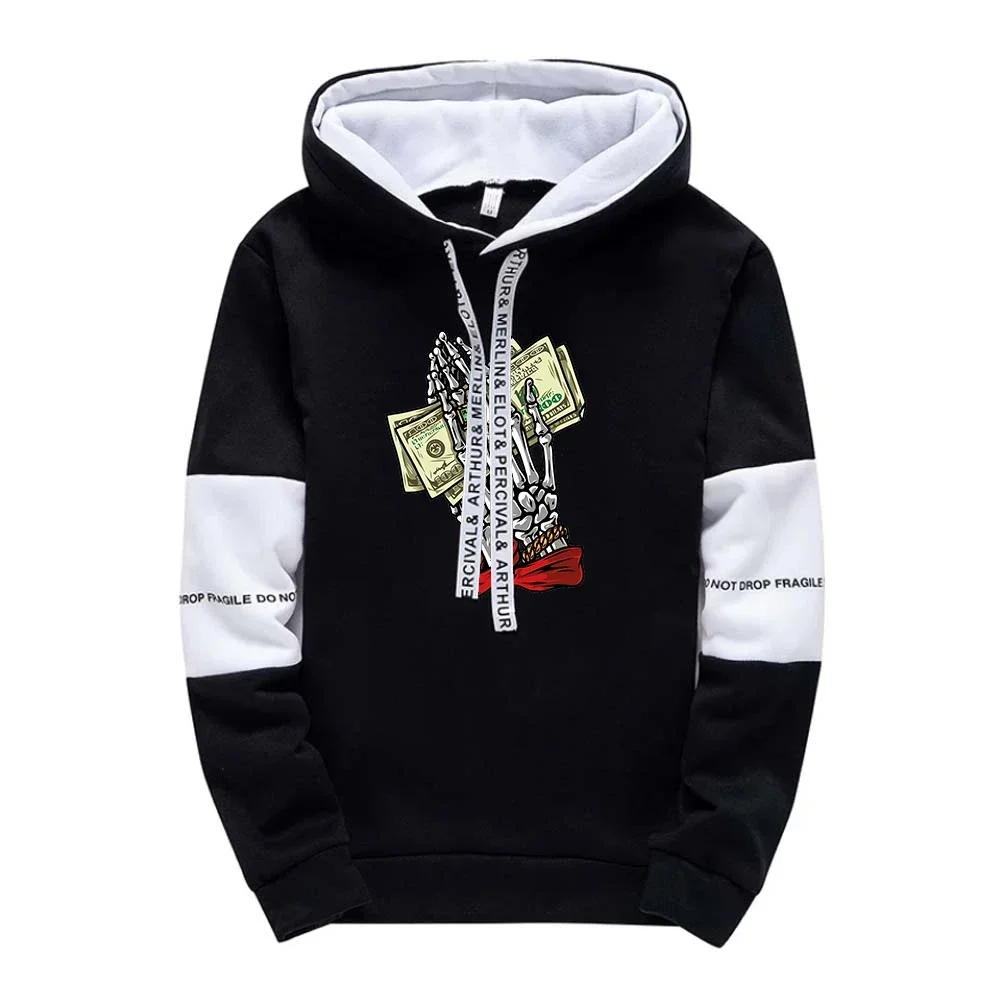 

Men's Hooded Sweatshirt Skull Print Cool Matching Hoodies for Male Outdoor Sportwear Leisure Fashion Streetwear Clothes