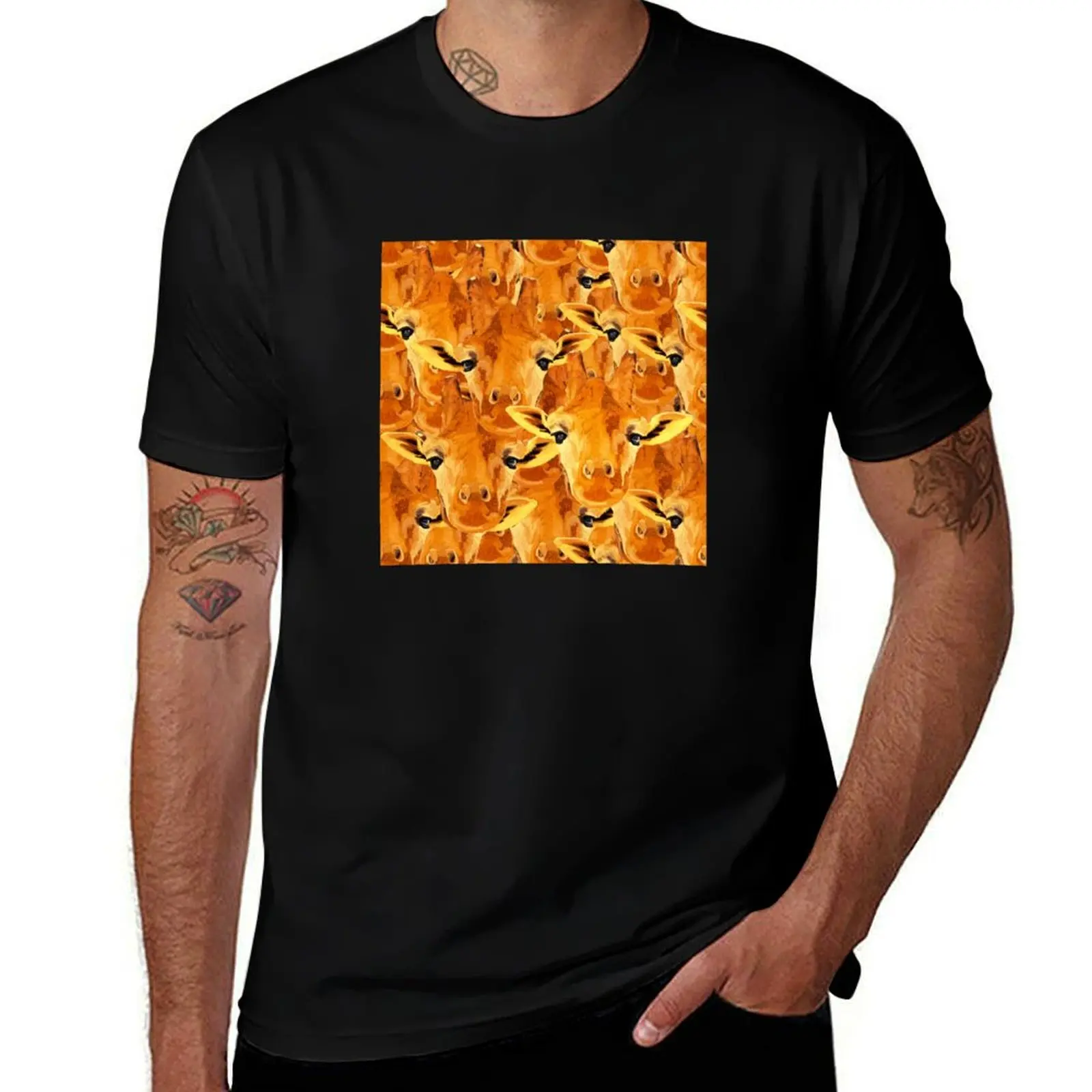 

Giraffe pattern T-Shirt anime figures graphic shirts T-shirt men