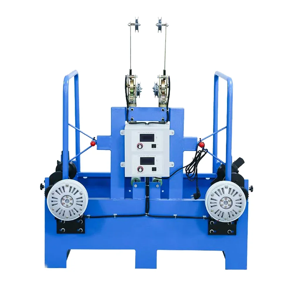 hot sales 800mm Magnetic Powder Tension Pay-off Stand Japanese Style Wire and Cable Unwinder Machine Double Head Pay off Rack