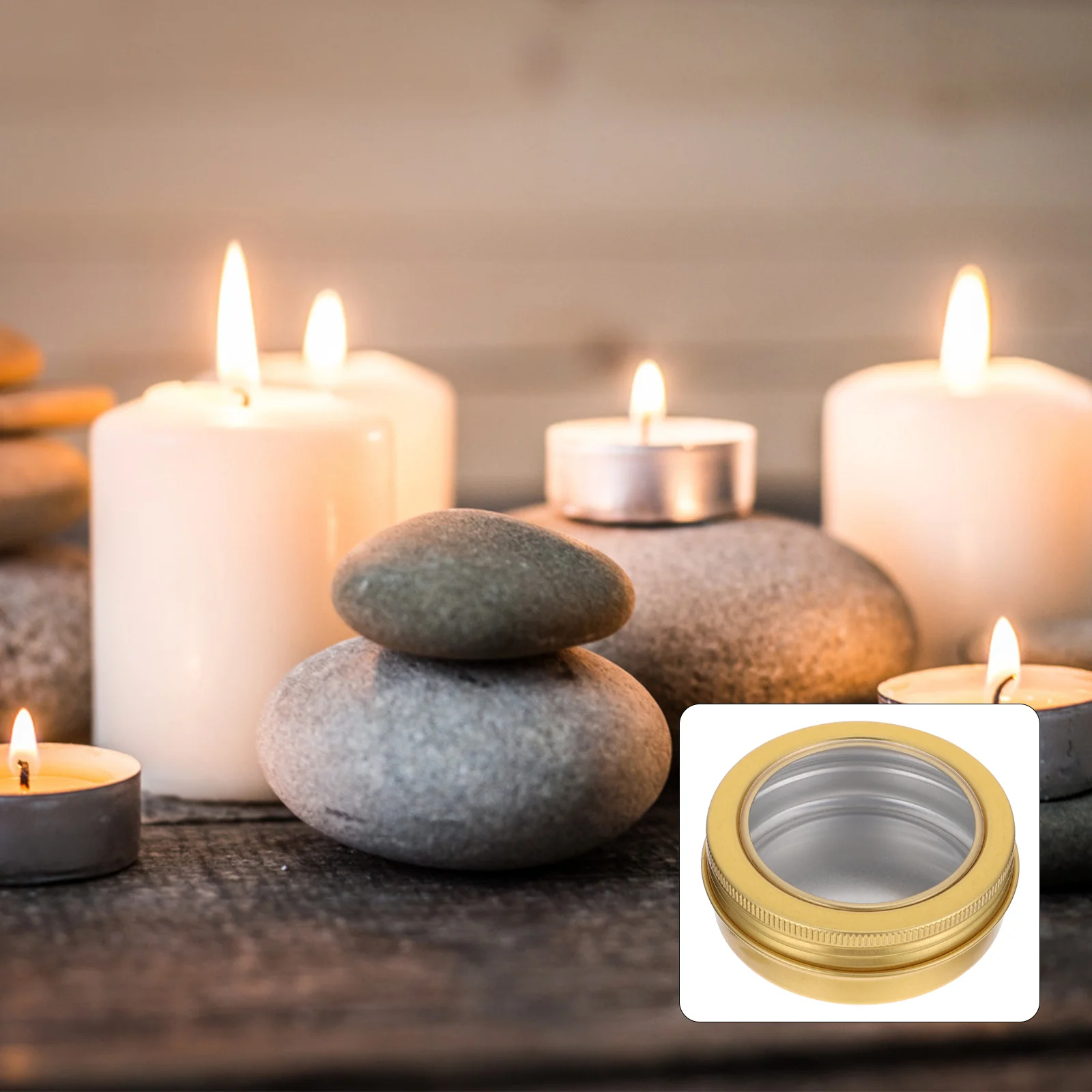 

5Pcs Aluminum Jars Xmas Candles Containers for DIY Candles Wax Tea Gifts Moderate Capacity Christmas Cans