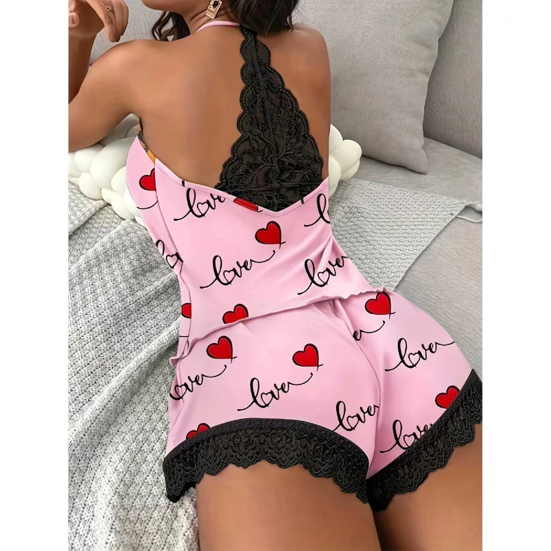 

Women's Pajama Set (2 Pieces) - Four-season Casual Pajamas, Made of Milk Silk Fabric, with A Backless Short-sleeved Pant Set