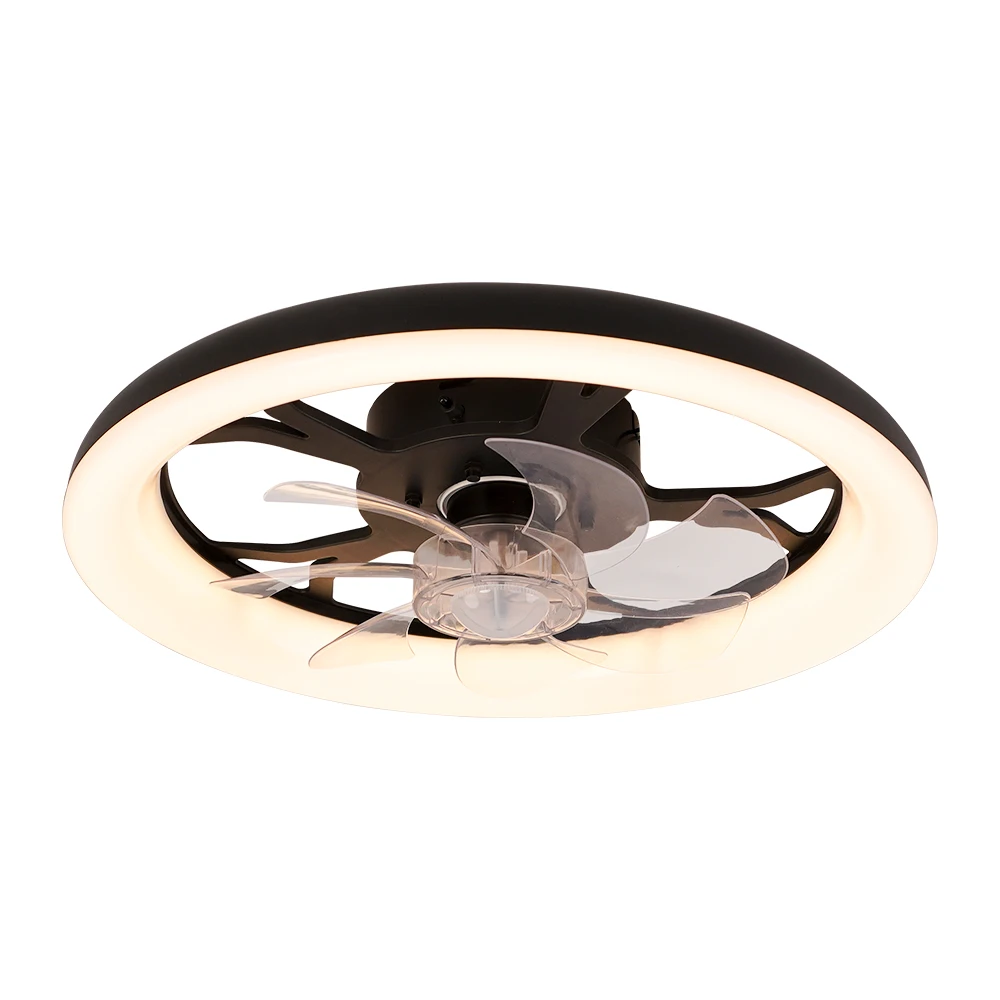 XINGOO Nordischer Intelligenter Deckenventilator mit Licht und Fernbedienung, Schlafzimmerdekoration, Lüftungsventilator mit Licht, Unsichtbare Flügel