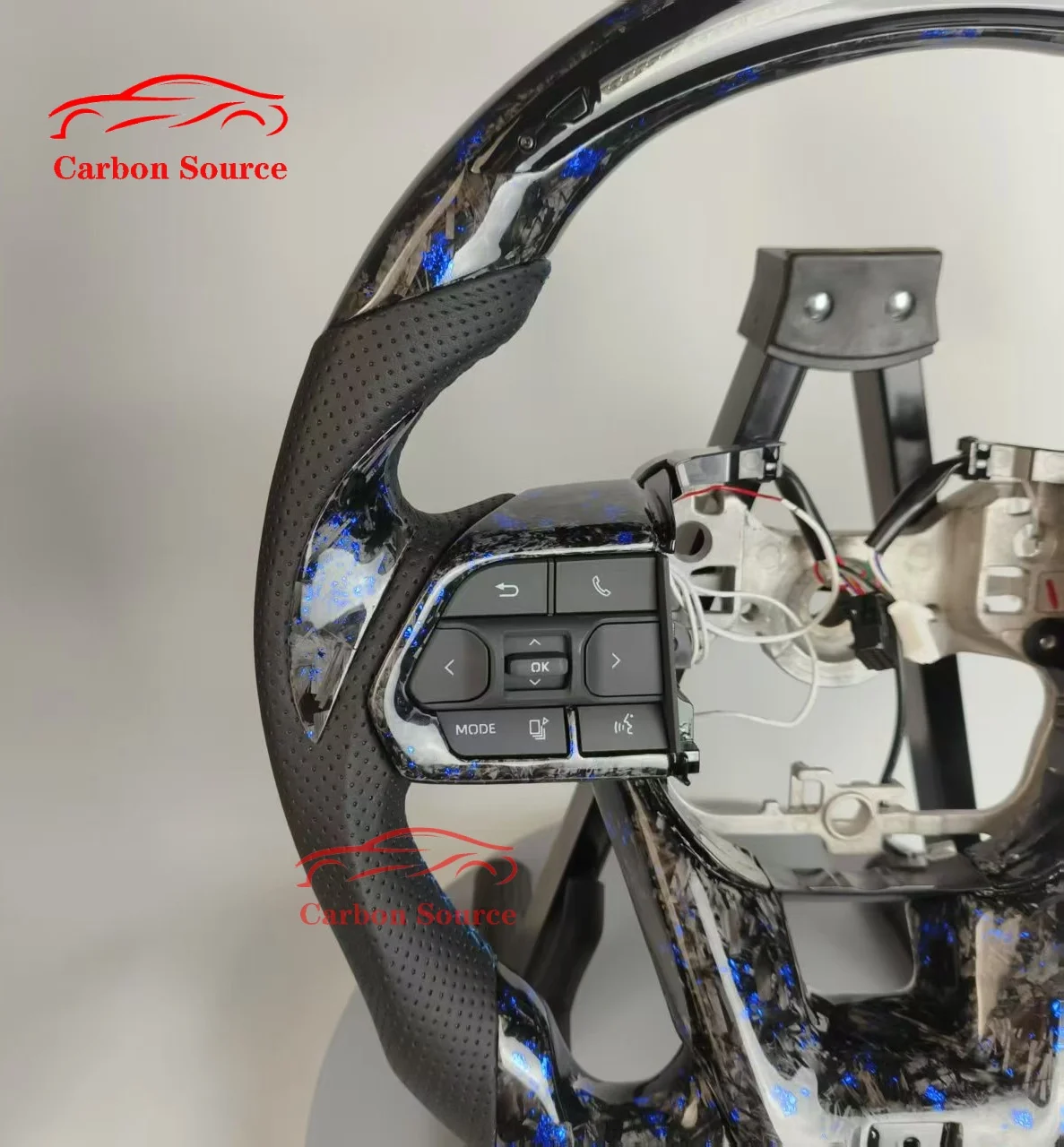 LED Sports Steering Wheel Forged Carbon Fiber Wheel for Toyota Land Cruiser 200 Models
