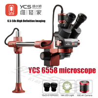 YCS repair home red new 6558X microscope trinocular microscope 10x23 wide-angle eyepiece 6.5X58 objective lens adjustment