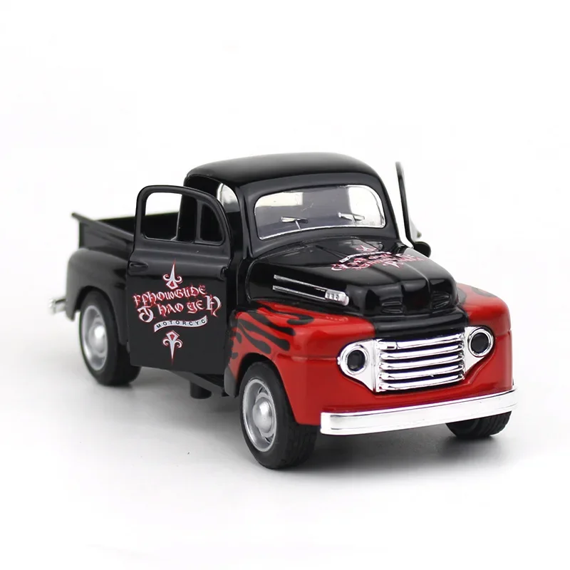 Mini Diecast Printing Retro Alloy Car Model, Finger Toy Vehicle, Simulação Bolo Enfeites, Puxar Carro, Presentes Brinquedos para Meninos, 1:32