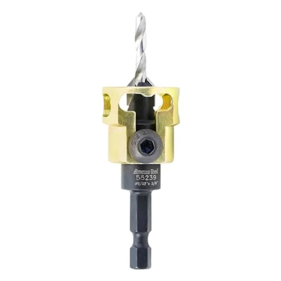 

Carbide Tipped Adjustable Countersink with Depth Stop 55239 3/8 Dia x 49 Degree Angle x 1/4 Shank Includes Replacement Drill Bi