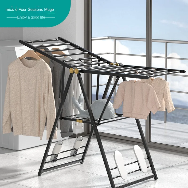 

Fq352 Clothes Hanger Floor Folding Bedroom Balcony Clothesline Pole