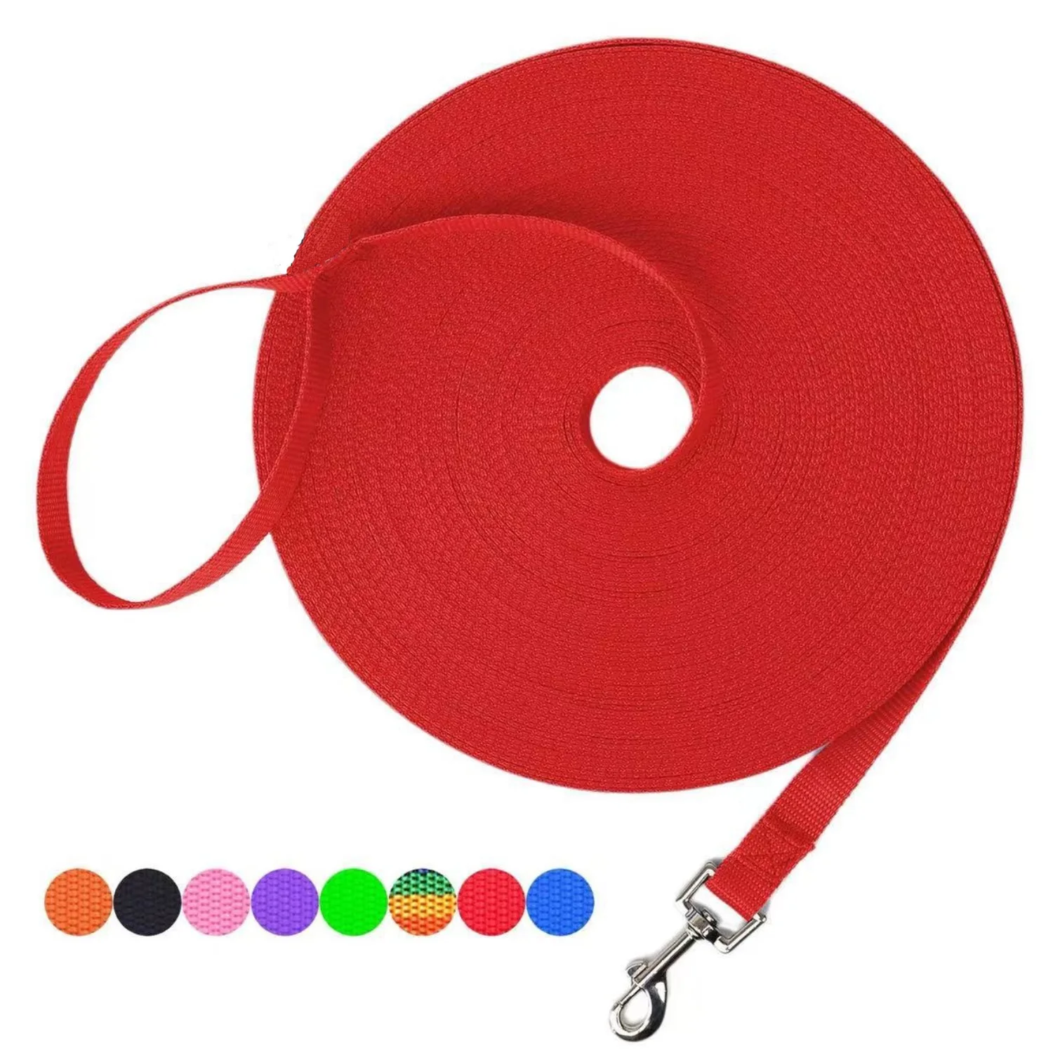 Laisse d'entraînement pour chien de 4,5 à 30 m, noire, durable, pour la rappelée, l'agilité, le camping, les jeux en extérieur, la promenade des chiens
