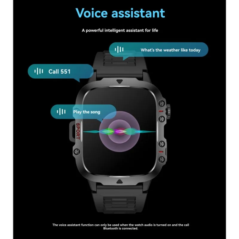 GROCE-Smart Watch For Men' S Rugged Design Bluetooth Enabled Outdoor Call Sport Heart Rate Monitoring IP68 Waterproof For Androi