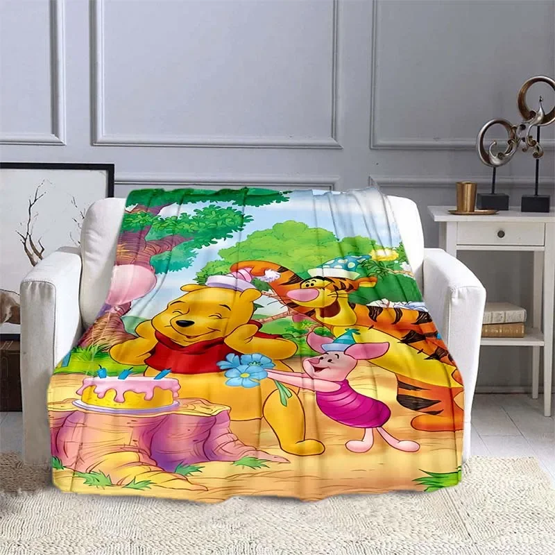 Bear Disney Winnie The Pooh coperta stampata per bambini coperta per adulti biancheria da letto morbida e calda per divano da letto coperta da viaggio all'aperto