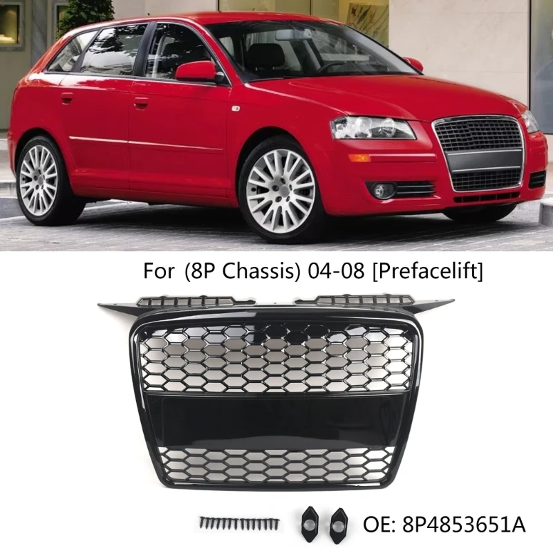 Precisions Produced Front Grille ABS Construct Vehicle Front Grille Replaces 8P4853651A Simple Installation for Vehicle