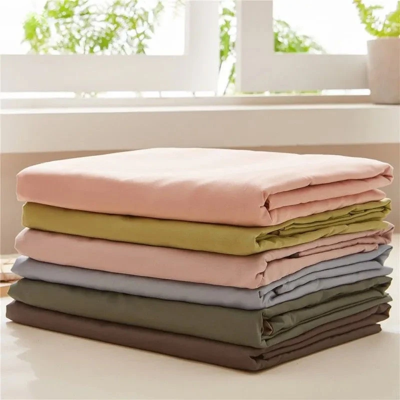 

Solid Color Polyester Bed Sheet Home Textile Modern Bed Flat Sheets Bed Linens Single Queen King Size Mattress Cover Bedspread