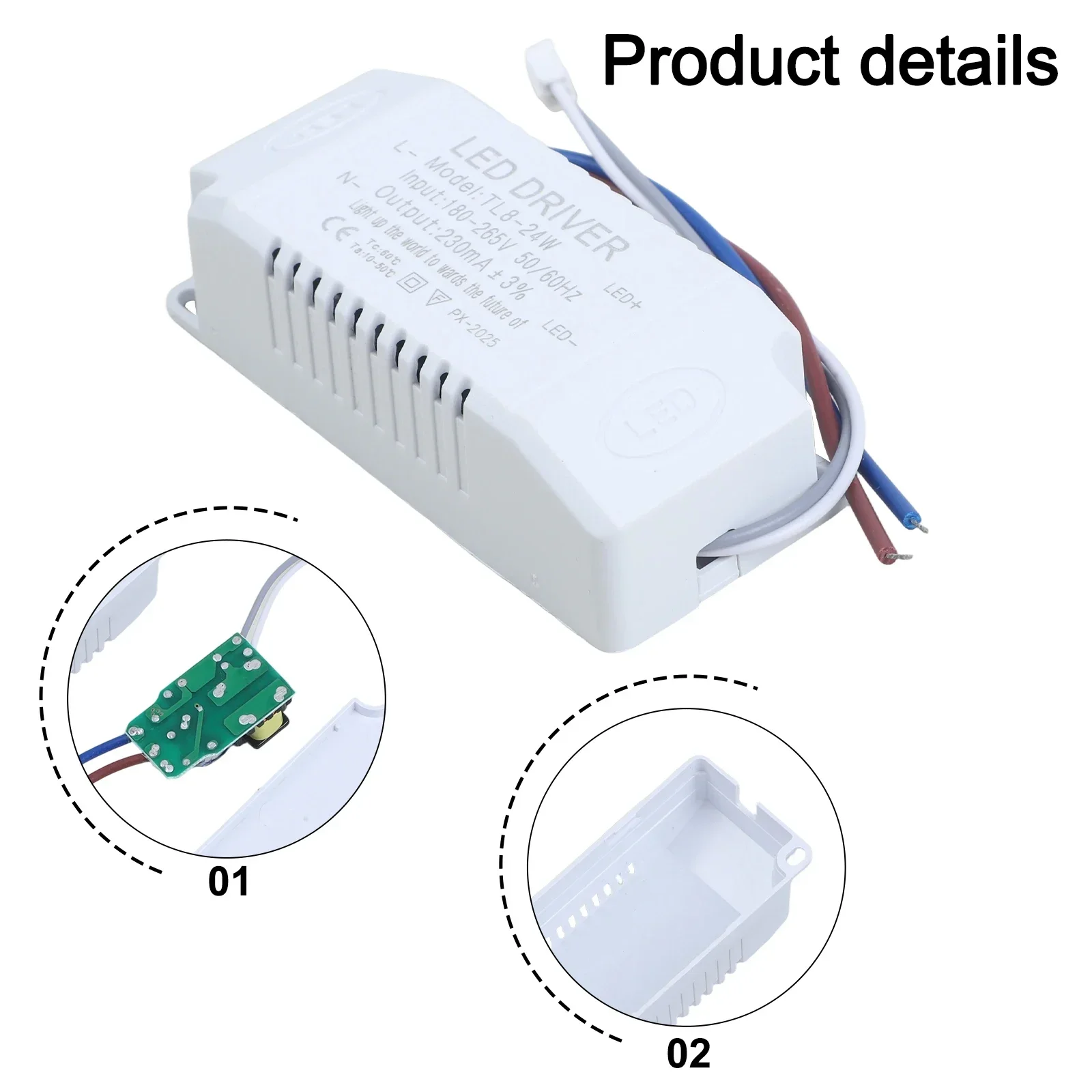Ceiling Light Panel Light Project Lamp LED Driver Two-position DC90-140V240mA Terminal Wide Pressure Large Plate