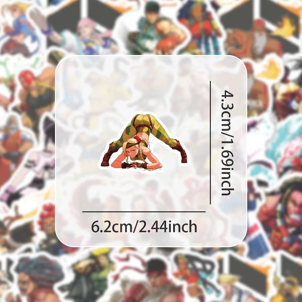 Street Fighter Graffiti Etiqueta, Legal, personalizado, decorativo, caixa do telefone, skate, impermeável, brinquedo, 10 pcs, 30 pcs, 50pcs