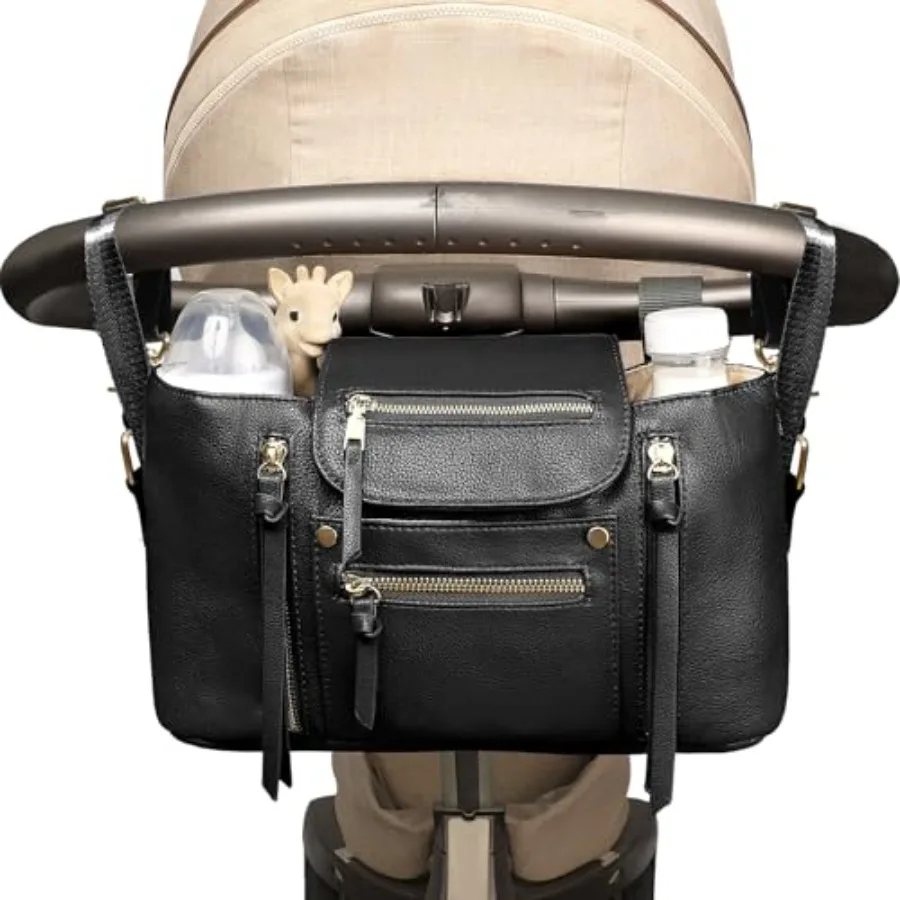 

Universal Stroller Organizer with Insulated Cup Holder Stroller Caddy Baby Storage Bag with Adjustable Strap Fits for like Uppa