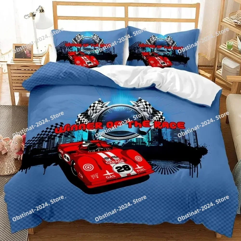 2025 Race Car Extreme Sports Cool Car Sports Bedding Set Boys Girls Twin Queen Size Duvet Cover Pillowcase Bed For Kids Adult
