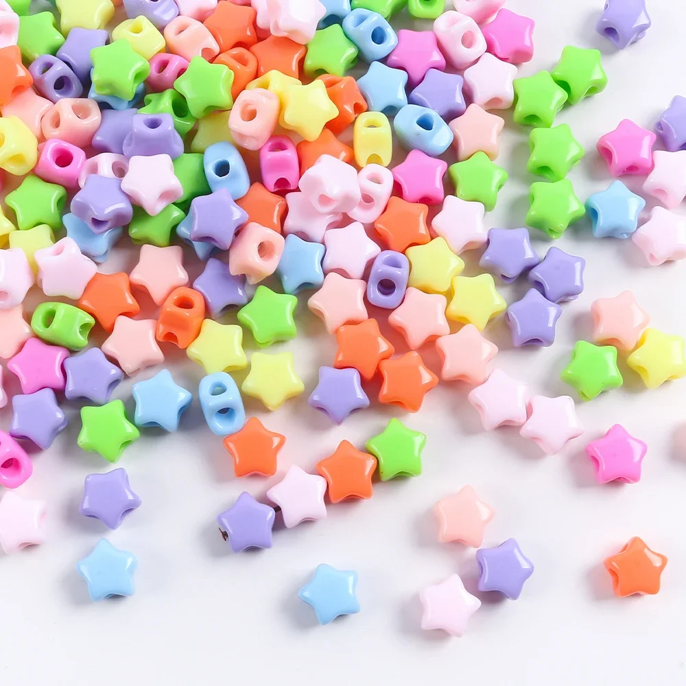 30pcs Acrylic Multicolor Large Hole Star Beads for DIY Jewelry Making Christmas Necklaces Phone Chain Jewelry Accessories