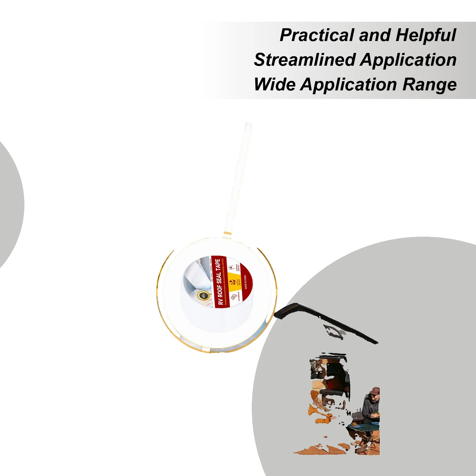 

Лента для ремонта крыши на колесах, клейкая лента для кемпинга, покров на крышу автомобиля, устойчивая к атмосферным воздействиям клейкая лента для ремонта утечек автомобиля для швов грузовиков, соединения