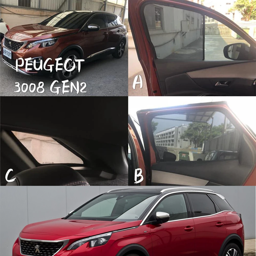 Per Peugeot 3008 P84 2016-2023 Magnetic Car parasole Shield parabrezza anteriore tenda cieca posteriore Baby Side Window parasole visiera