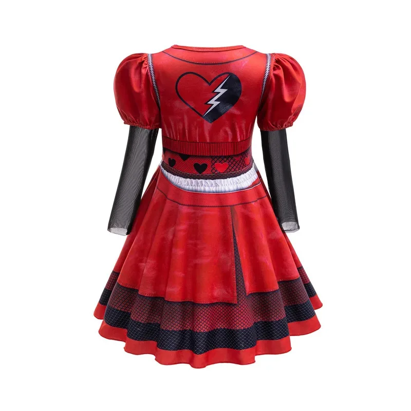 الفتيات بريدجيت تأثيري حلي صعود الأحمر زي D-الانسدادات 4 أطفال تمويه فستان أحمر حفلة الهالوين ملابس للحفلات الباروكات