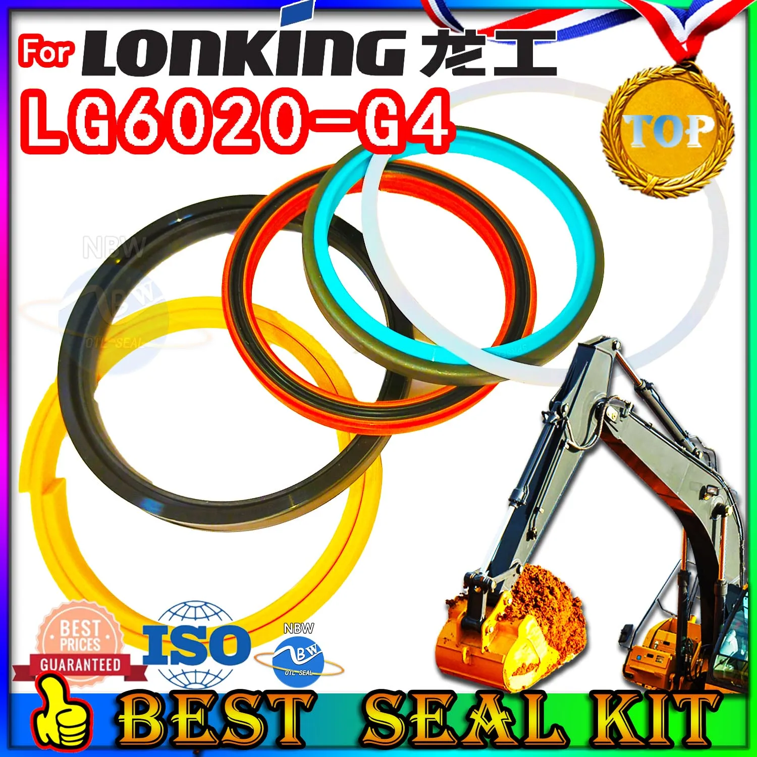 

For Lonking LG6020-G4 Oil Seal Repair Kit Boom Arm Bucket Excavator Hydraulic Cylinder LG6020 G4 Nok Washer Skf Service Track