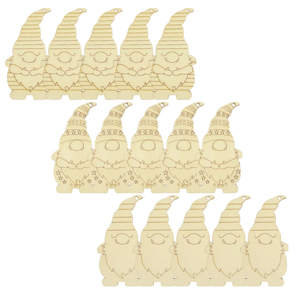 

30 Pcs Wood Christmas Decorations Unfinished Gnome Cutouts Wooden Slices Wall Hanging Pendents Portable Graffiti Wood Chips