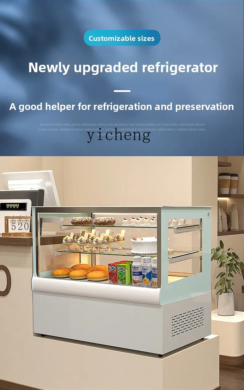 

TQH cake display cabinet small desktop dessert display cabinet desktop cooked food refrigerator commercial fruit fresh-keeping