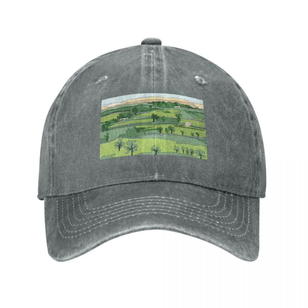 Swaledale, Yorkshire Dales National Park - digital art Baseball Cap Beach Outing Luxury Hat derby hat Cosplay Boy Child Women's