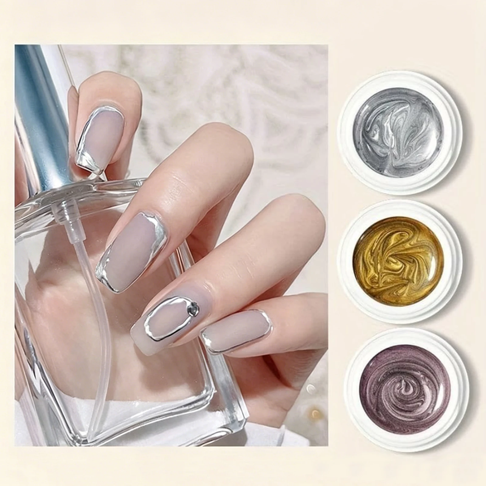 Painting Gel Liner UV LED Gel Polish Nail Art Painting Gel Set Nail Carving Embossed Drawing Metallic Pigments Nail Decoration